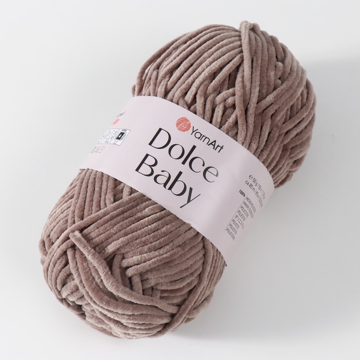 Пряжа Пряжа "Dolce Baby" 100% микрополиэстер 85м/50 гр (754 серо-бежевый)