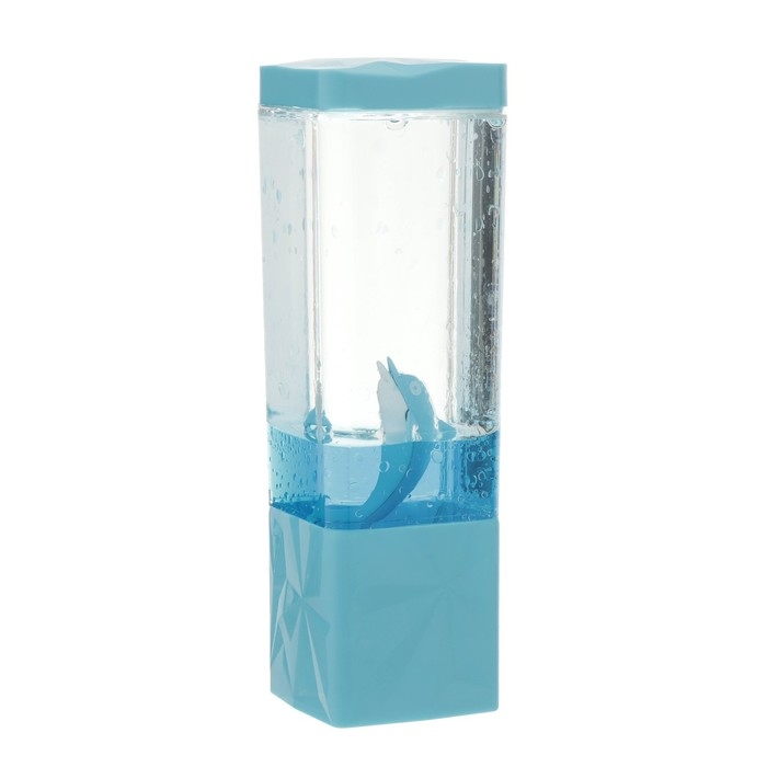 Лава-лампа Лава-лампа "Дельфин" LED от батареек, аквариум 3хАА USB синий 7,5х7,5х23см RISALUX