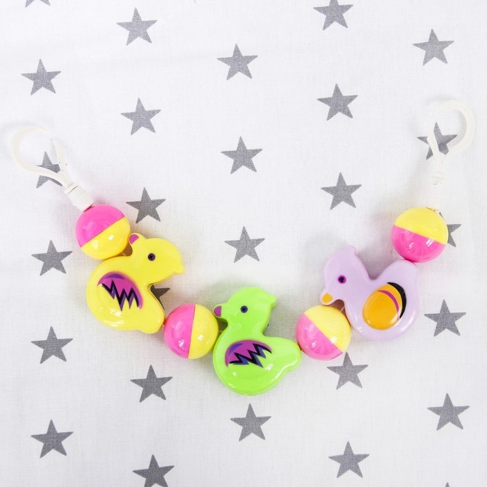 Растяжка на кроватку/коляску «Забавные зверята», 3 игрушки с погремушками, Крошка Я Растяжка на кроватку/коляску «Забавные зверята», 3 игрушки с погремушками, Крошка Я