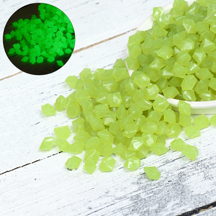 Декоративная крошка для аквариума, светящиеся, 9 - 13 мм, 500 г, желтая Декоративная крошка для аквариума, светящиеся, 9 - 13 мм, 500 г, желтая