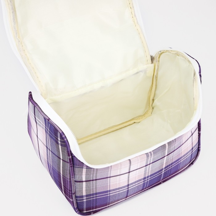 Косметичка на молнии, цвет серый/фиолетовый Косметичка на молнии, цвет серый/фиолетовый