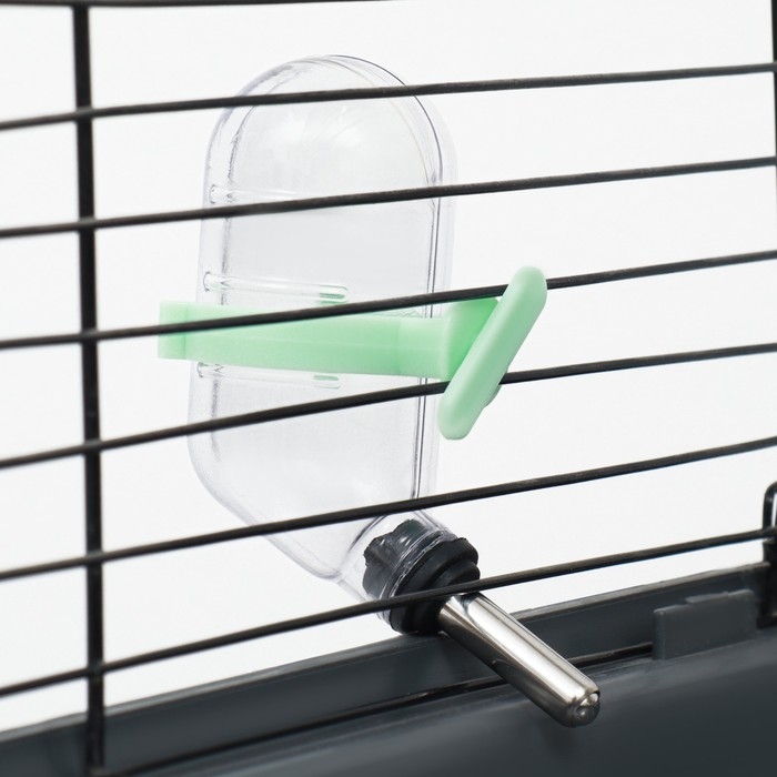 Поилка для грызунов с металлическим носиком, 60 мл, прозрачная с зелёным крплением Поилка для грызунов с металлическим носиком, 60 мл, прозрачная с зелёным крплением