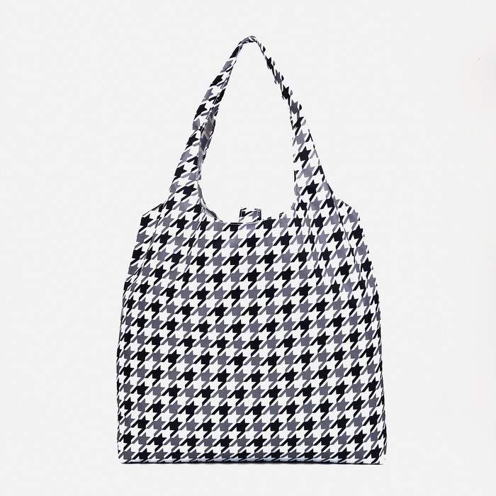 Сумка хозяйственная на кнопке, складная, цвет чёрный/серый Сумка хозяйственная на кнопке, складная, цвет чёрный/серый