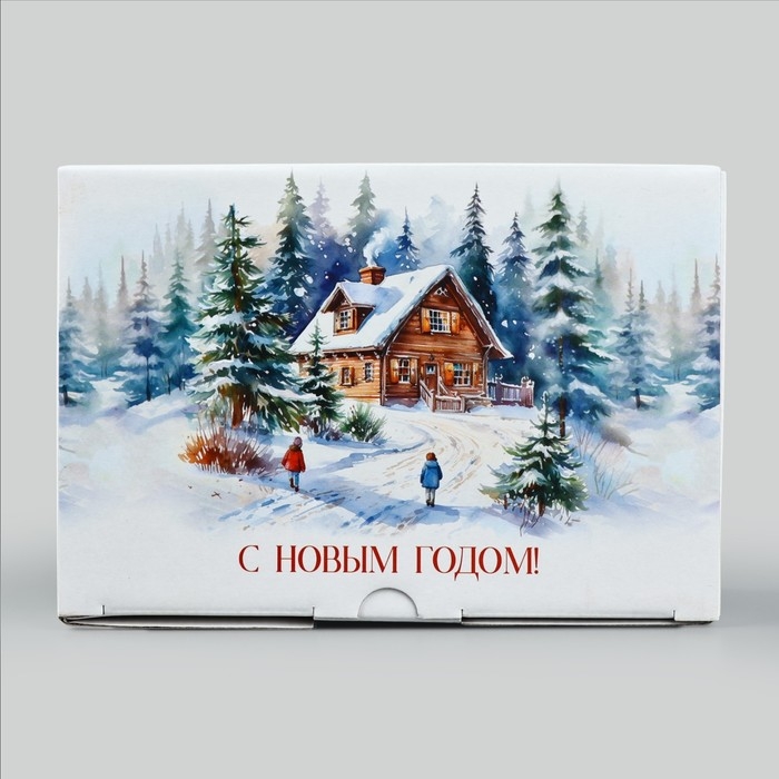 Коробка подарочная новогодняя складная «Новогодняя акварель», 22 х 15 х 10 см, Новый год Коробка подарочная новогодняя складная «Новогодняя акварель», 22 х 15 х 10 см, Новый год