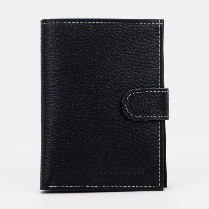 Обложка для автодокументов и паспорта, отдел для купюр, флотер, цвет чёрный Обложка для автодокументов и паспорта, отдел для купюр, флотер, цвет чёрный