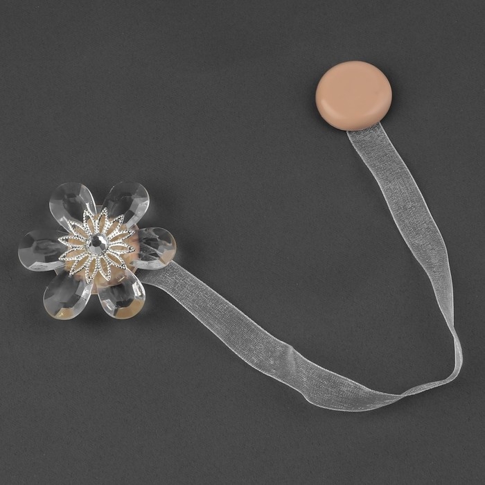 Подхват для штор «Цветок нежный», d = 5,5 см, цвет белый Подхват для штор «Цветок нежный», d = 5,5 см, цвет белый