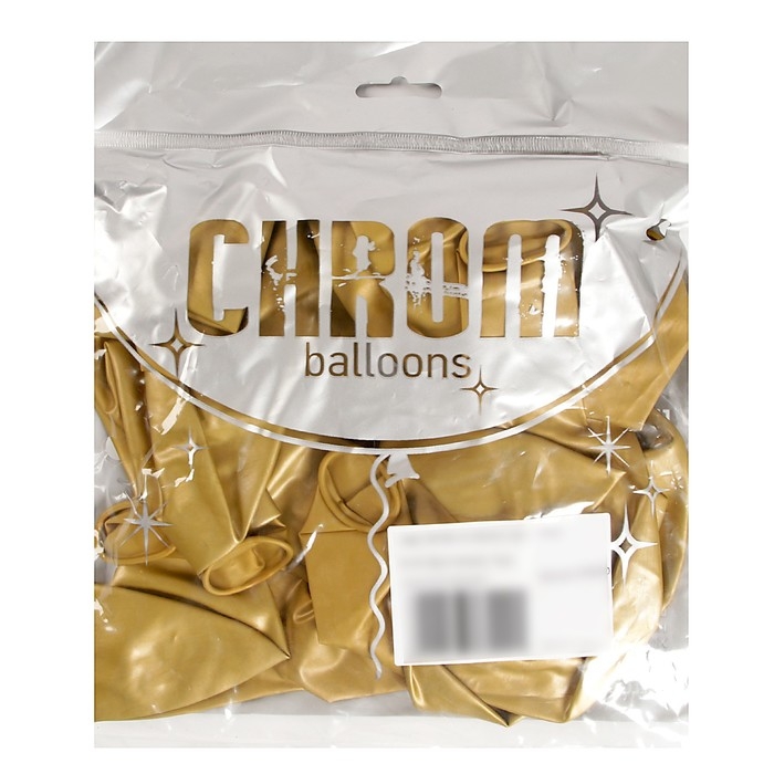 Шар латексный 18 Шар латексный 18", золото, хром, набор 10 шт.