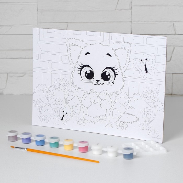 Картина по номерам для детей «Котёнок», 20 х 28,5 см Картина по номерам для детей «Котёнок», 20 х 28,5 см