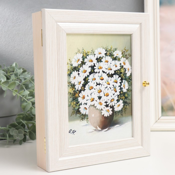 Ключница Ключница "Ромашки" 19х24 см молочный дуб МИКС