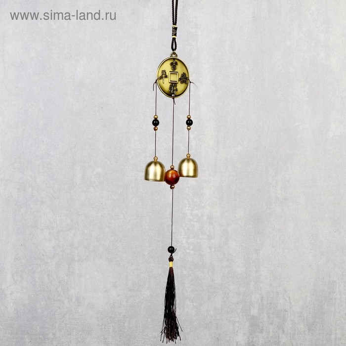 Музыка ветра металл Музыка ветра металл "Драконы на монете" 2 колокольчика 37 см