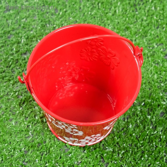 Кашпо  Кашпо "Ведерко Леа" красное, 10х10см