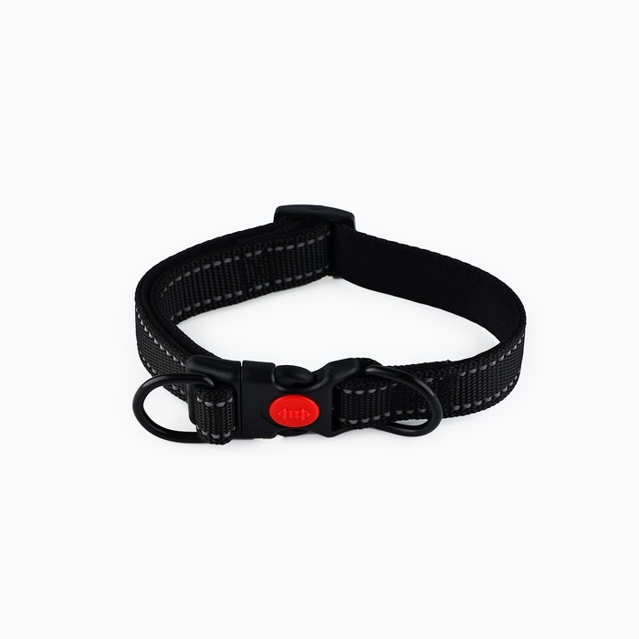 Ошейник с подкладом из нейлона с фастексом 2 см, ОШ 27-40 см, черный Ошейник с подкладом из нейлона с фастексом 2 см, ОШ 27-40 см, черный