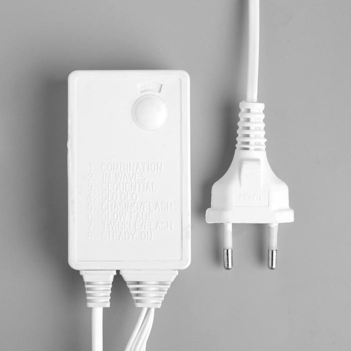 Гирлянда «Водопад» 2 × 6 м, IP44, УМС, белая нить, 1500 LED, свечение белое, 8 режимов, 220 В