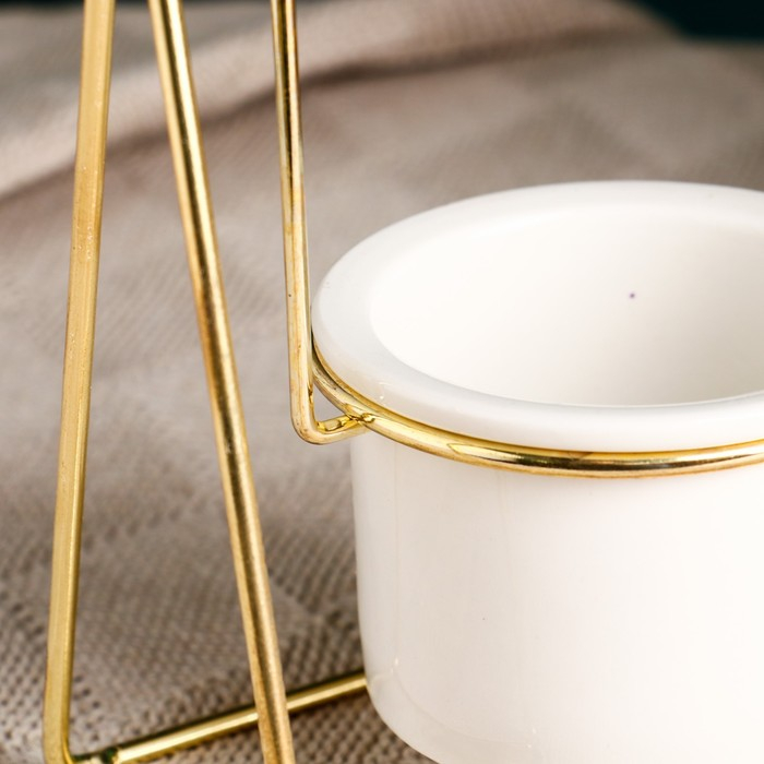 Кашпо Кашпо "Качели" на золотой подставке, 16,5х12,5х8см