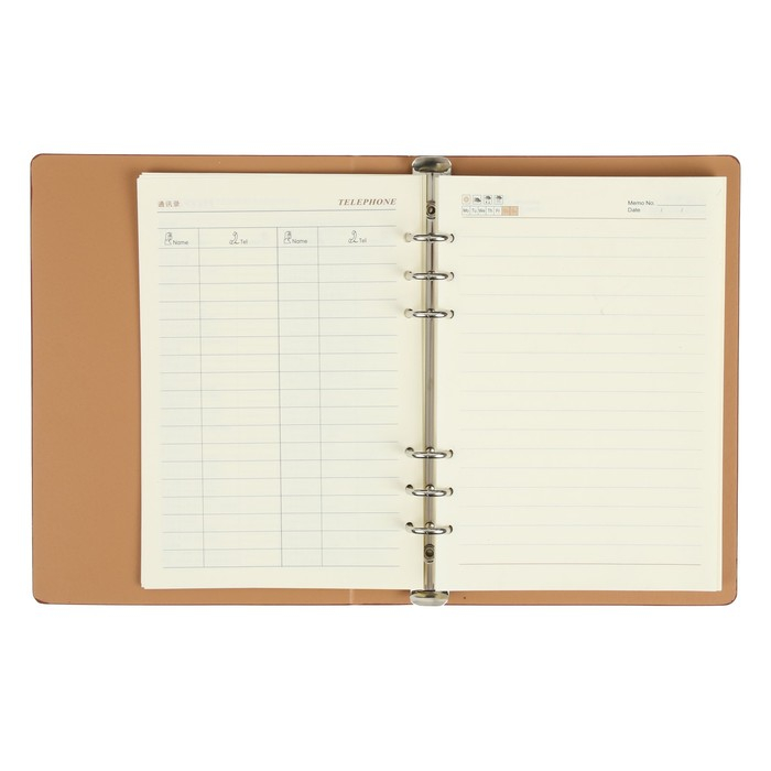 Органайзер на кольцах  Органайзер на кольцах "Престиж" А5, 92 листа в линейку, обложка кожзам, МИКС