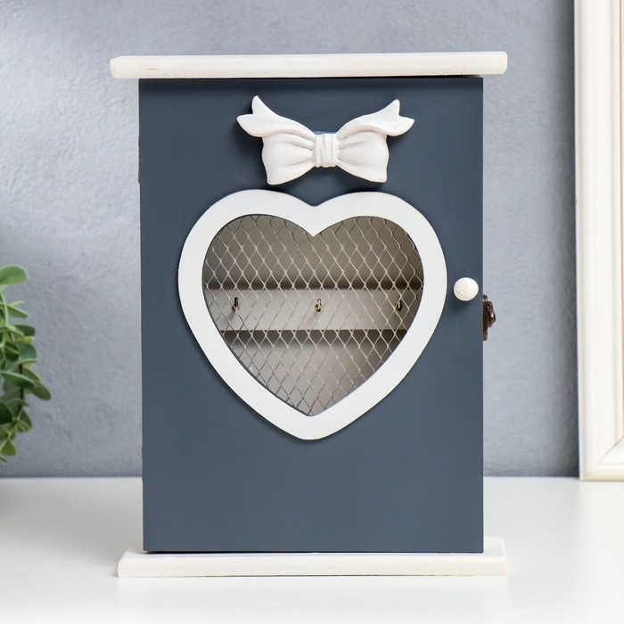 Ключница дерево Ключница дерево "Сердце с бантом" 21х26х7 см