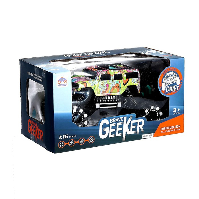 Джип радиоуправляемый «Граффити», работает от аккумулятора, МИКС Джип радиоуправляемый «Граффити», работает от аккумулятора, МИКС