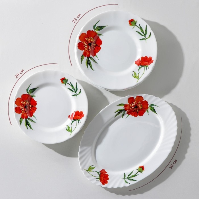 Сервиз столовый «Бархатная роза», 37 предметов, стеклокерамика Сервиз столовый «Бархатная роза», 37 предметов, стеклокерамика