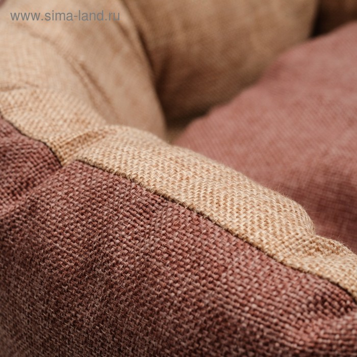 Лежанка  Лежанка "Комфорт", 49 х 36 х 17 см, рогожка, коричневый