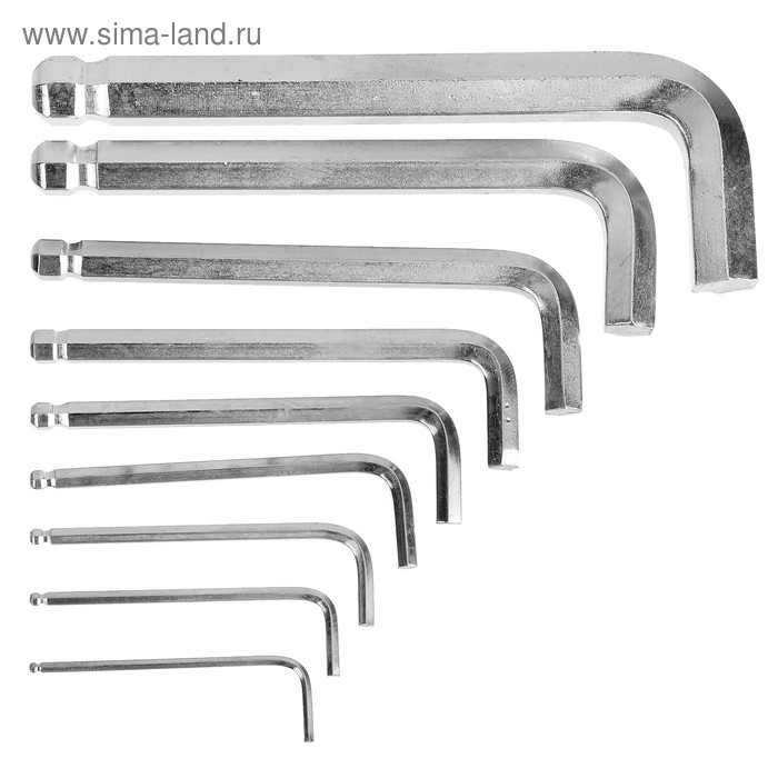 Набор ключей шестигранных ЛОМ, с шаром, 1.5 - 10 мм, 9 шт. Набор ключей шестигранных ЛОМ, с шаром, 1.5 - 10 мм, 9 шт.