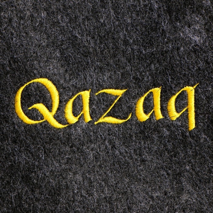 Шапка для бани с вышивкой  Шапка для бани с вышивкой "Qazaq" серая