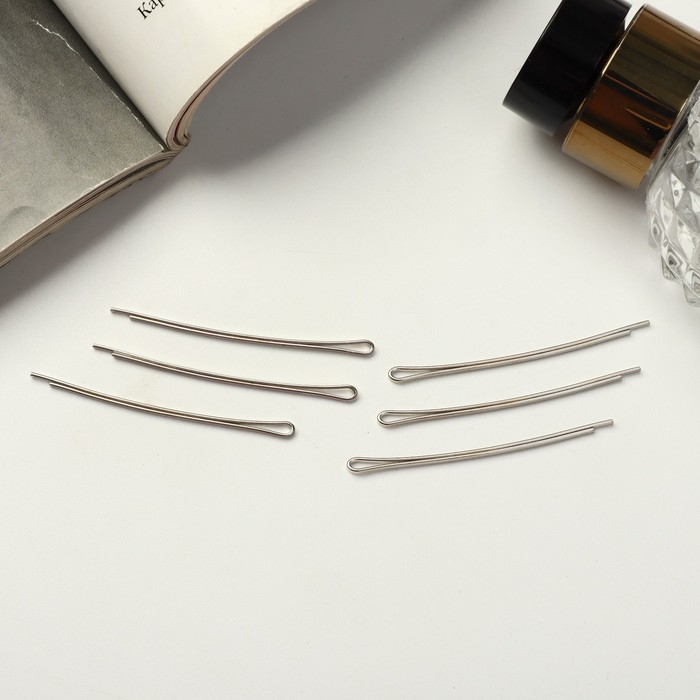 Зажим для волос Зажим для волос "Народный" 4,4 см, хром (набор 20 шт)