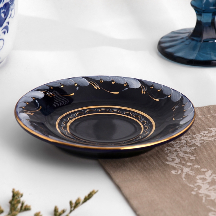 Блюдце Блюдце "Каракум", d-13см, кобальтовая глазурь