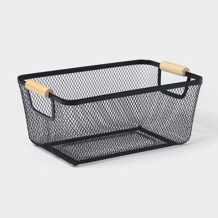 Корзинка универсальная прямоугольная  Корзинка универсальная прямоугольная "Миди", 32х20,5х14 см, цвет черный