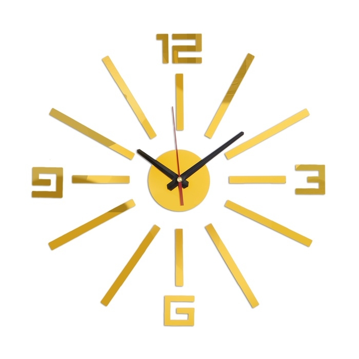 Часы настенные интерьерные, 3d  Часы настенные интерьерные, 3d "Лучи", бесшумные, наклейка, большие, d-40 см