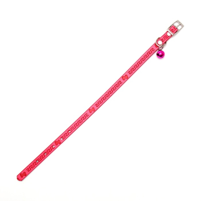 Ошейник с тиснением Ошейник с тиснением "Косточки и завитушки", основа TPR, 30 х 1 см, микс цветов