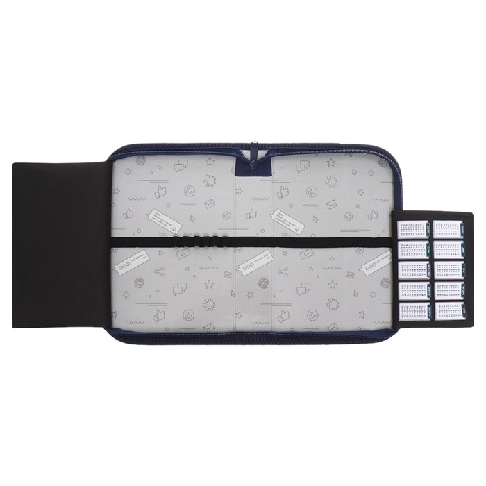 Пенал 1 секция 140 х 210 х 40 мм, откидной карман и косметичка, тканевый, Calligrata TOP Content  Пенал 1 секция 140 х 210 х 40 мм, откидной карман и косметичка, тканевый, Calligrata TOP Content "Кеды"