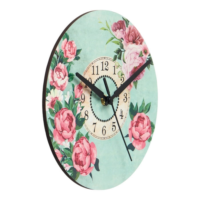Часы настенные интерьерные Часы настенные интерьерные "Пионы", d-23.5 см