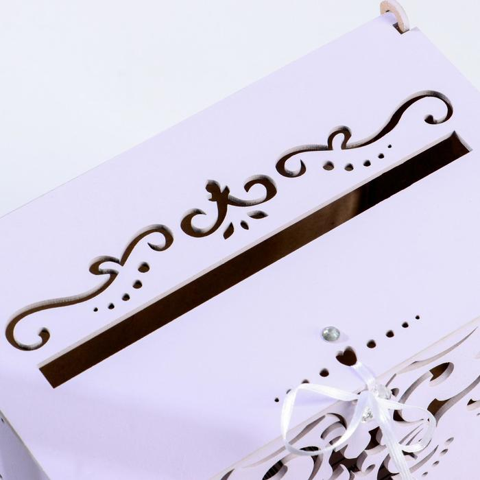 Семейный банк для сбора денег Семейный банк для сбора денег "Кристалл", сиреневый пастель-белый, 21,5х13,5х18,5 см