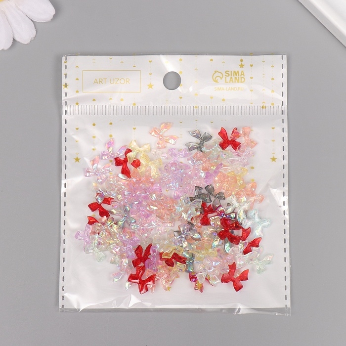 Декор для творчества акрил Декор для творчества акрил "Стильный бант" набор 100 шт 1х1 см