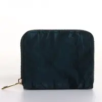 Кошелёк женский на молнии 11&times;2.5&times;9 см, однотонный, зелёный