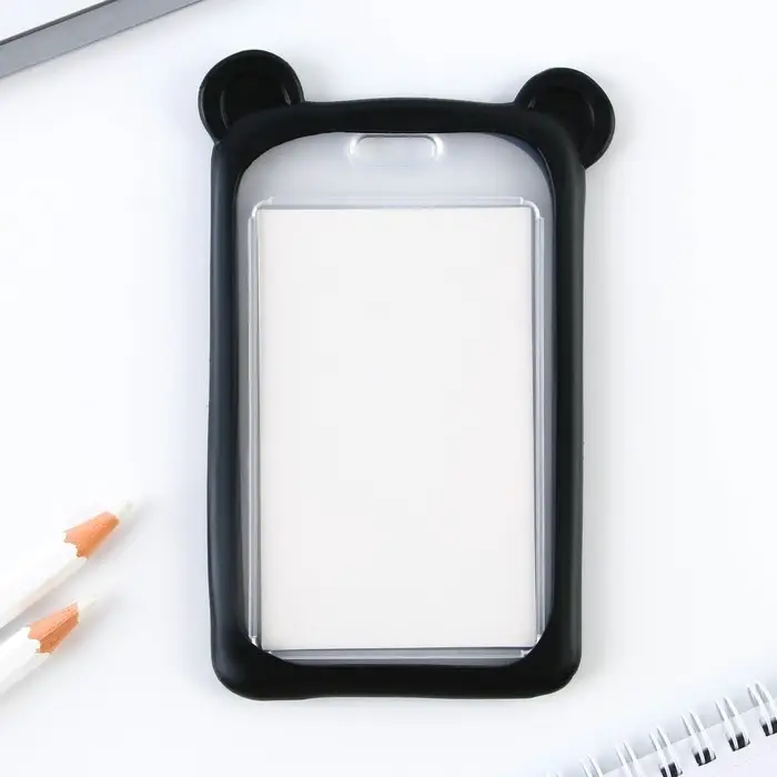 Чехол для бейджа с ушками &laquo;Мишка&raquo;, 7 х 12 см