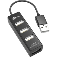 Разветвитель USB Ritmix CR-2402 black (USB хаб) 4 порта USB (15119265)