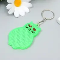 Брелок для ключей на кольце &laquo;Кошка&raquo;, светоотражающий катафот, 4.3&times;6.5 см