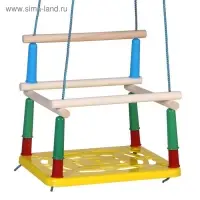 Качели подвесные, пластмассовые, сиденье 33&times;22 см, цвет МИКС