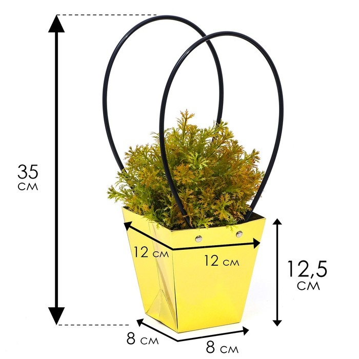 Сумка для цветов «Золото», влагостойкая, 12 x 12 - 8 x 8 - 12,5 см Сумка для цветов «Золото», влагостойкая, 12 x 12 - 8 x 8 - 12,5 см