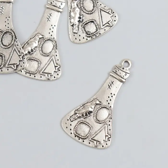 Металлический элемент, декоративная подвеска «Арт Узор. Колба с чудесами», 4×2.2 см