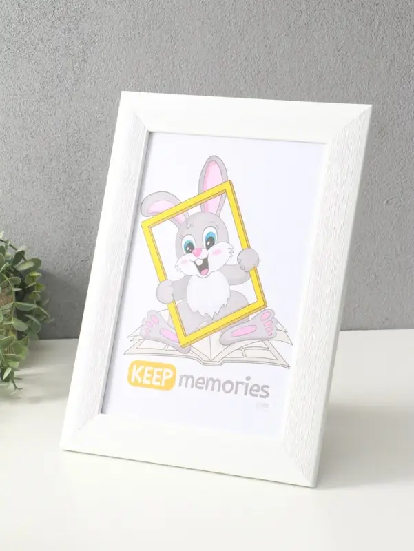 Фоторамка для фото 21х30 см (с ножкой) "Luxe Elegance" пластик, белый, (пластик экран)