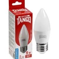 Лампа светодиодная TANGO, С37, 9 Вт, E27, 855 Лм, 6500K, IP20, свечение холодное белое, матовое стек