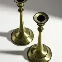 Металлический подсвечник на 1 свечу &laquo;Сканди&raquo;, набор 2 шт., бронза, 24.5&times;10&times;10 см