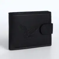 Портмоне мужское &laquo;Орёл&raquo;, на кнопке, отдел для карт, монет, чёрное