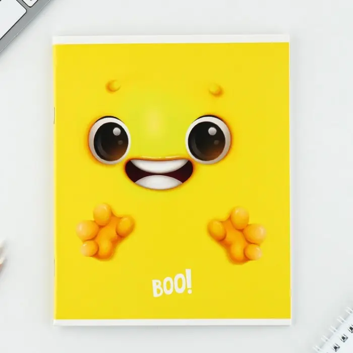 Тетрадь в клетку, 48 л., А5, на скрепке, блок №1, Boo!, МИКС Тетрадь в клетку, 48 л., А5, на скрепке, блок №1, Boo!, МИКС