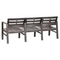 Диван садовый &laquo;Рейки&raquo;, пластик, 58&times;178&times;75 см, трёхместный, мокко