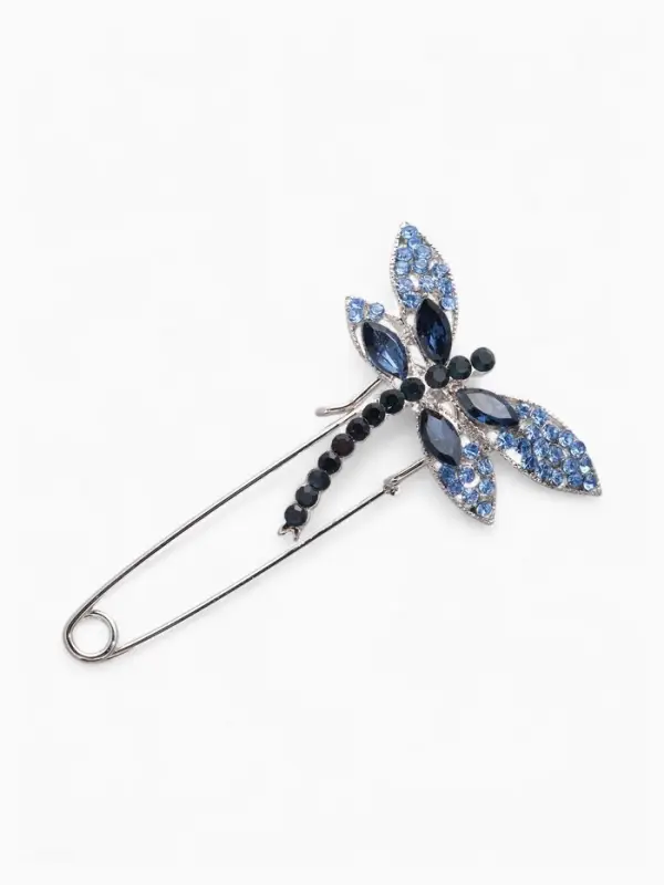 Булавка &laquo;Стрекоза&raquo;, 7.5 см, синяя в серебре