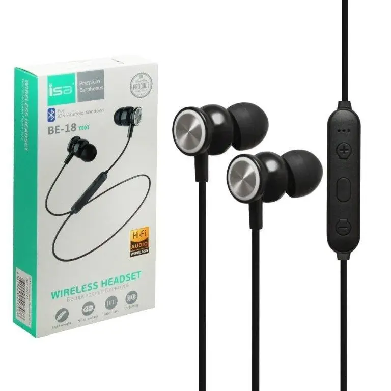 Наушники Bluetoooth BE-18 ISA черные