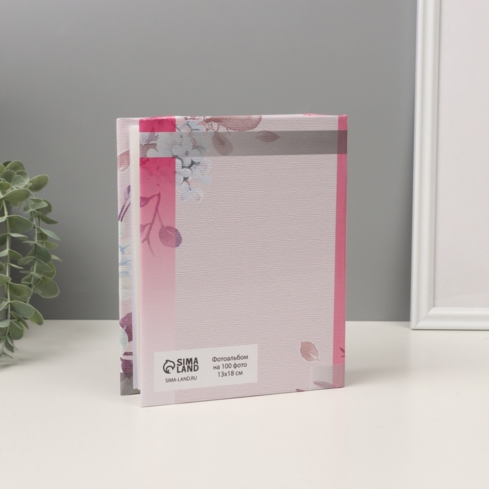 Фотоальбом на 100 фото 13х18 см "Акварель. Цветы" 19,5х15,5х4 см